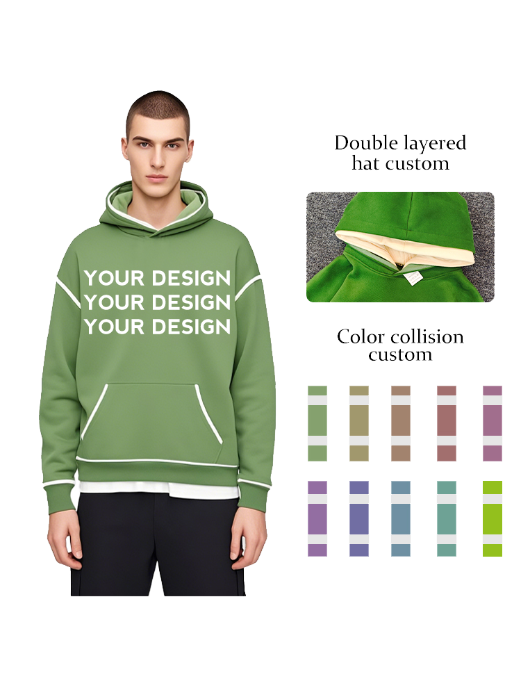 Individuelles Logo und Marke Oversized Double Cap Hoodie im besonderen Stil Unisex