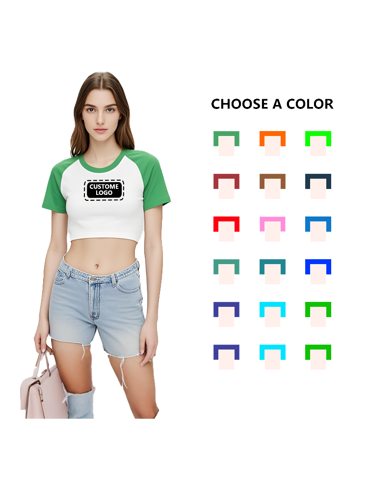 Baby T-Shirt Y2k Crop Tops T-Shirt Sexy für Frau 100% Baumwolle Atmungsaktiv