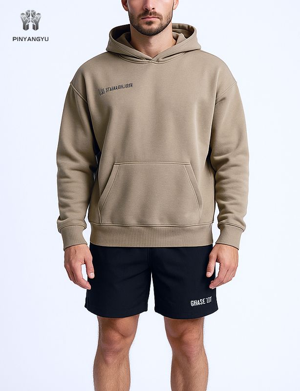 Kapuzenpullover mit 3D-Stickerei und Plat-Stickerei