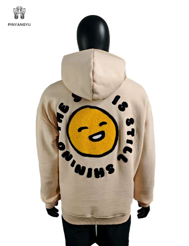 Kapuzenpullover mit Handtuch-Stickerei und Doppelmütze