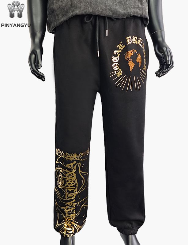 Hose mit Strass-Design und Goldprägung