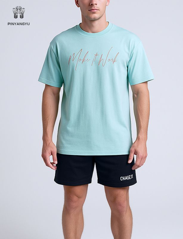 Großhandel Gold Siebdruck Grafik-Logo Goldfolie Druck Plus Größe T-shirts für Männer