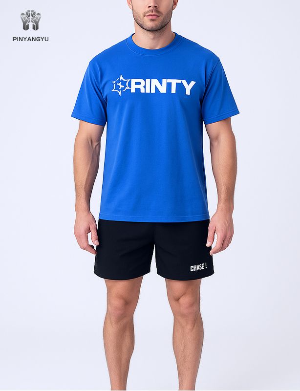 benutzerdefiniertes Puff-Druck-Fitness-T-Shirt für Herren