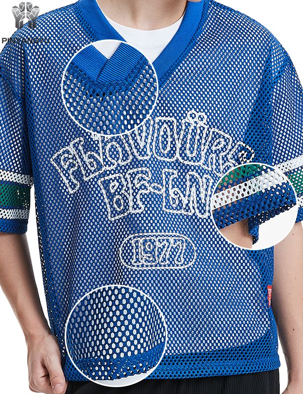 Benutzerdefiniertes Macro Mesh T-Shirt, atmungsaktives Mesh-T-Shirt mit großen Löchern für Sport und Sommer