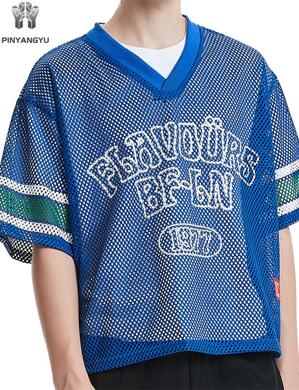 Benutzerdefiniertes Macro Mesh T-Shirt, atmungsaktives Mesh-T-Shirt mit großen Löchern für Sport und Sommer