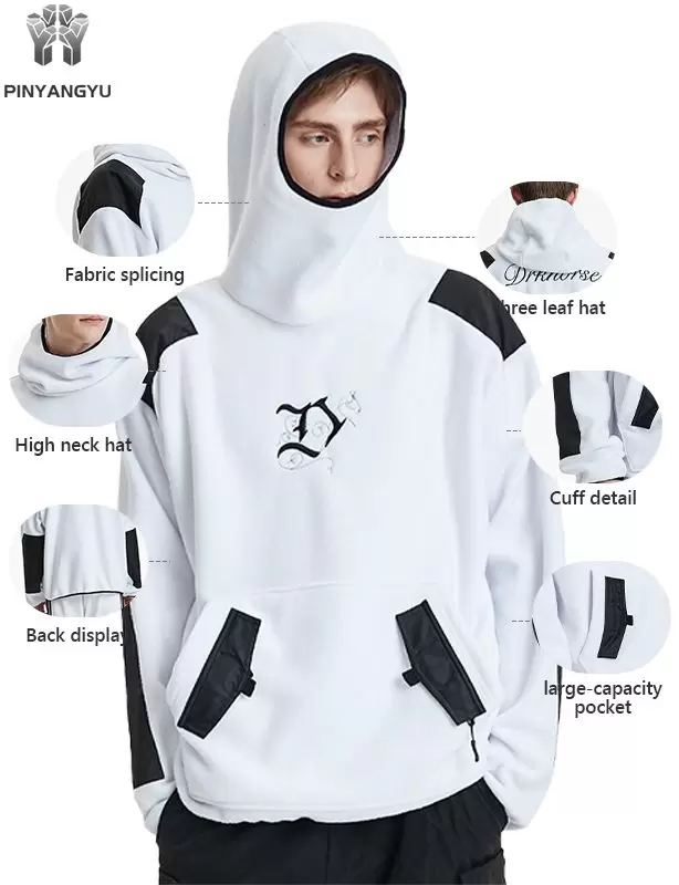 Kapuzenpullover mit hohem Kragen Kapuzenpullover mit hohem Kragen